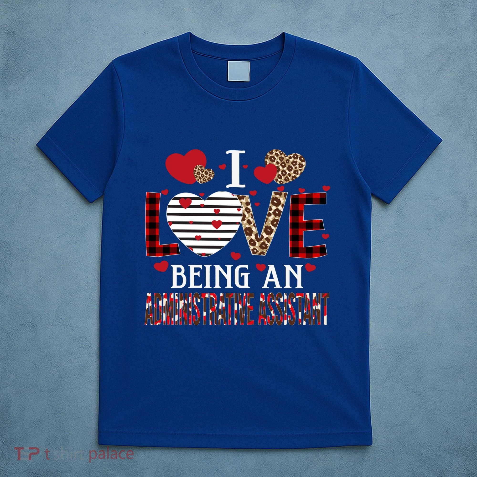 I Love Being An Administrative Assistant Red Plaid Gift T-Shirt