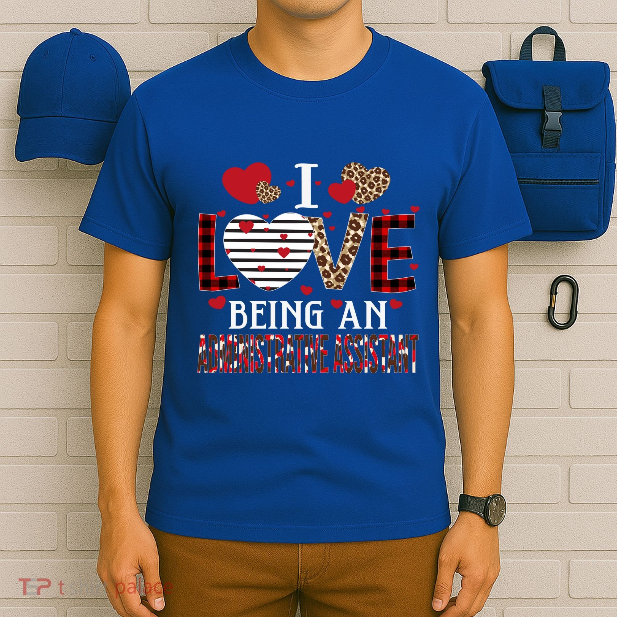 I Love Being An Administrative Assistant Red Plaid Gift T-Shirt