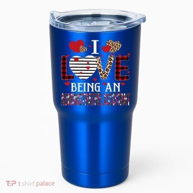 I Love Being An Administrative Assistant Red Plaid Gift Tumbler