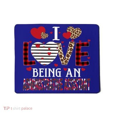 I Love Being An Administrative Assistant Red Plaid Gift Mousepad