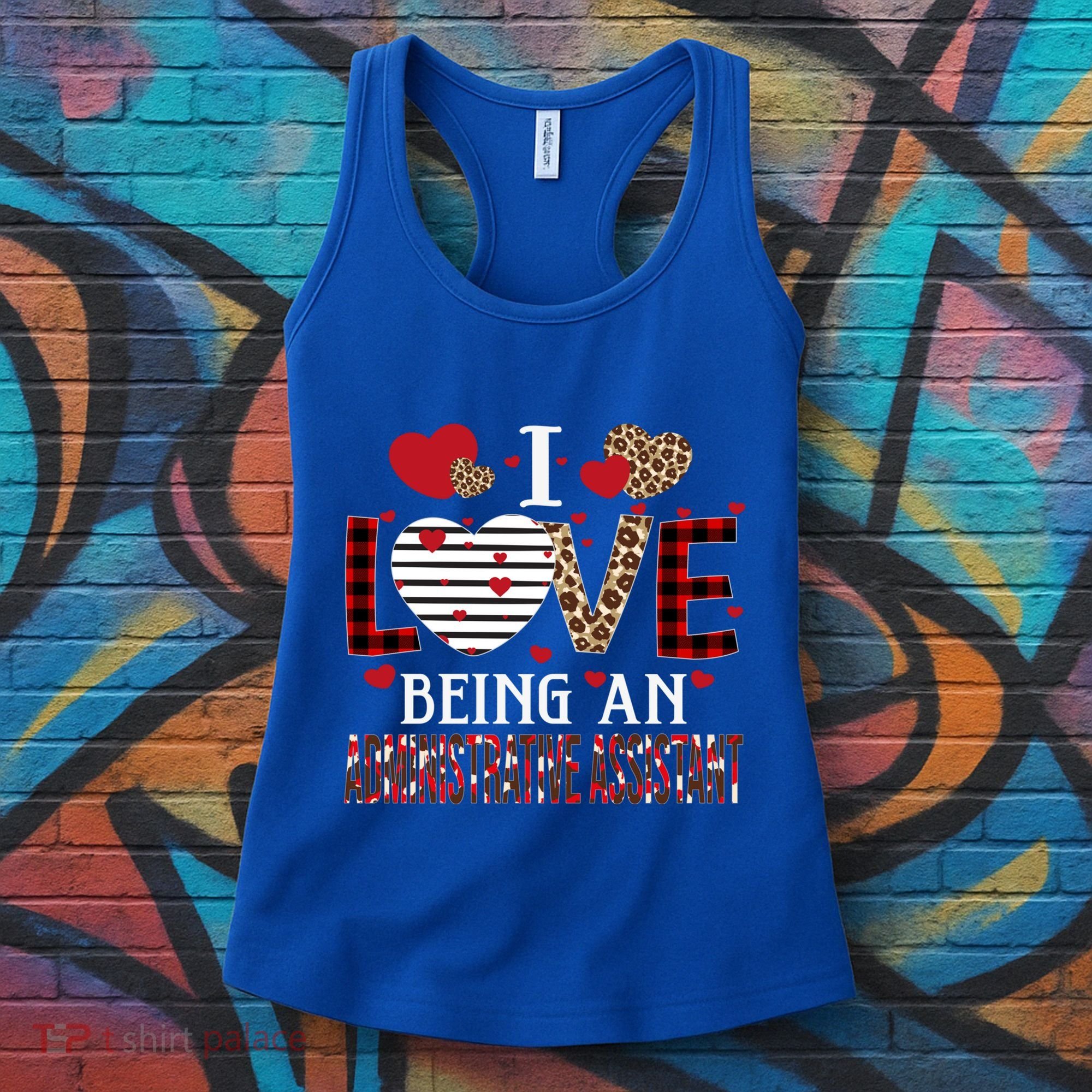 I Love Being An Administrative Assistant Red Plaid Gift Women's Tank Top