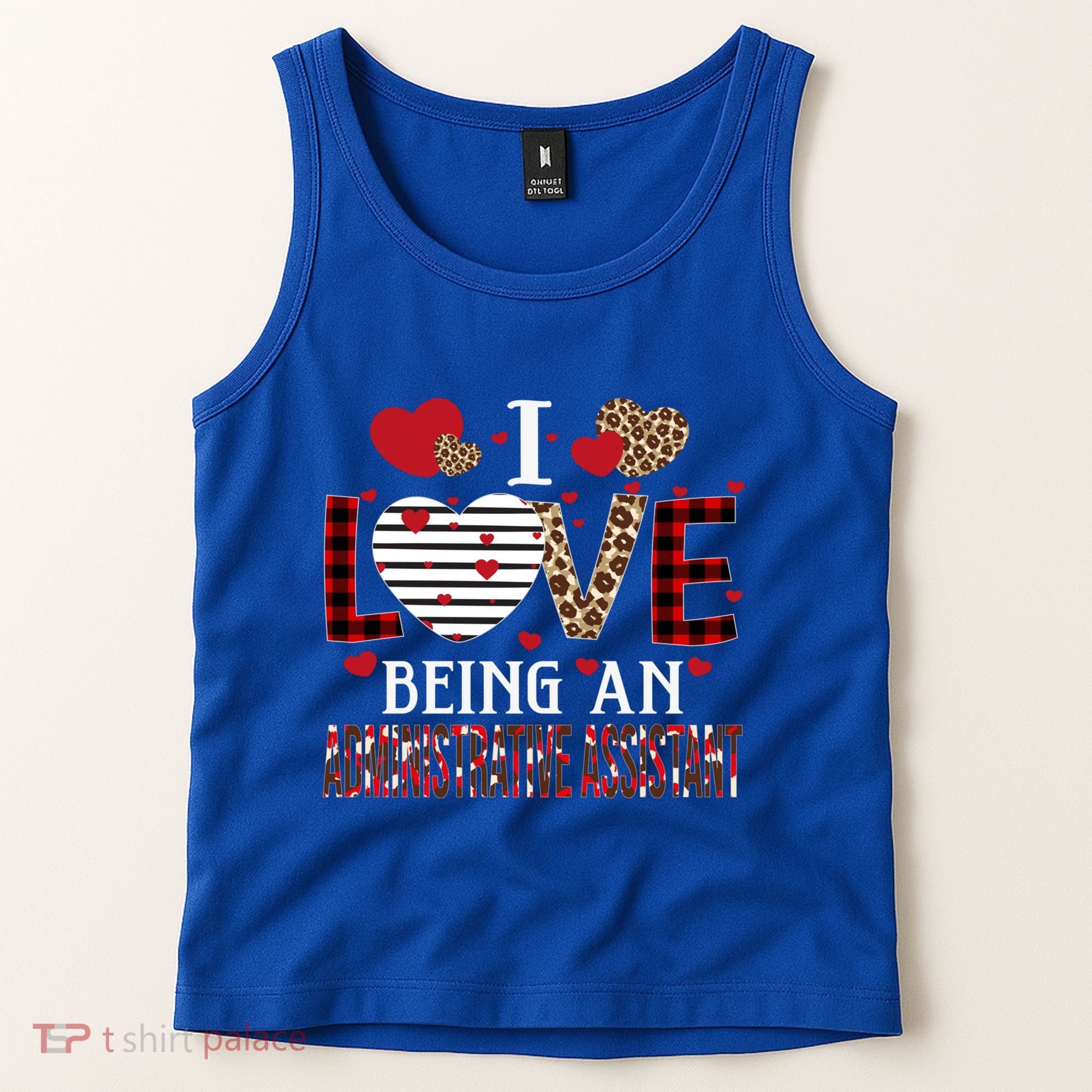 I Love Being An Administrative Assistant Red Plaid Gift Tank Top