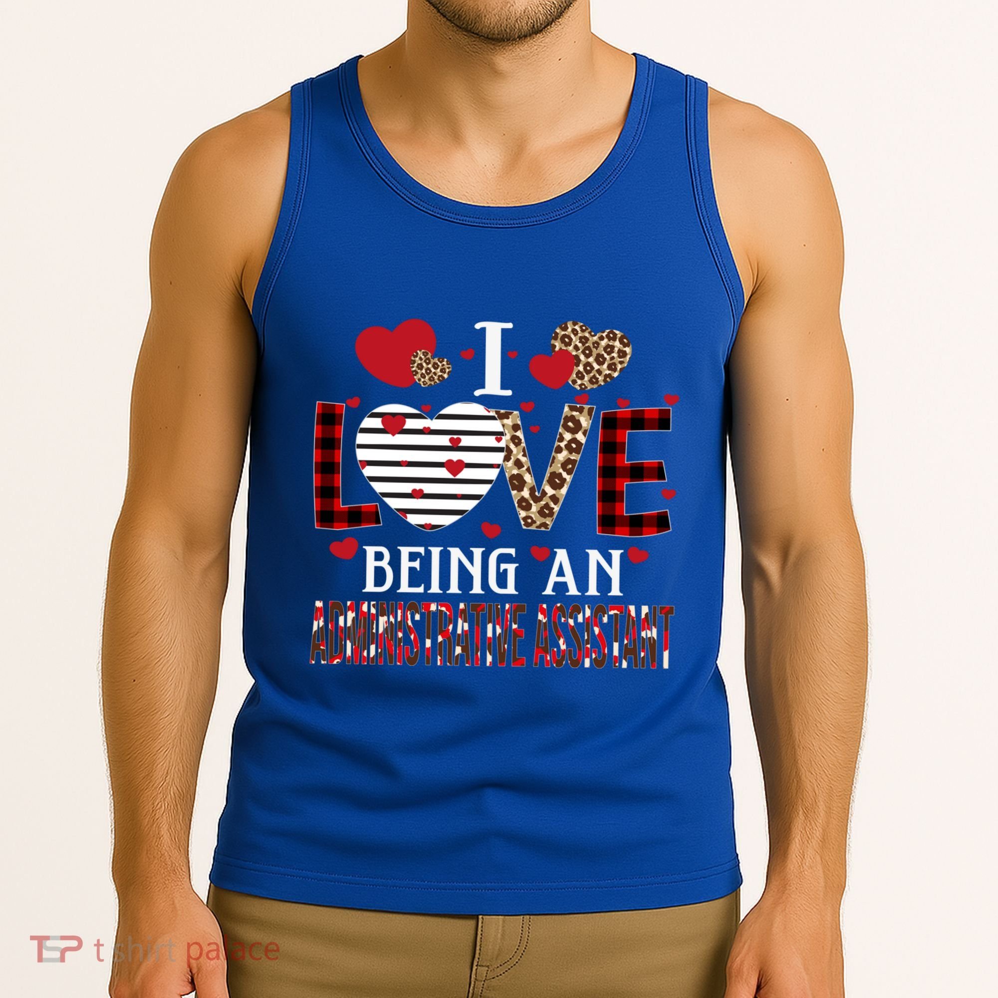 I Love Being An Administrative Assistant Red Plaid Gift Tank Top