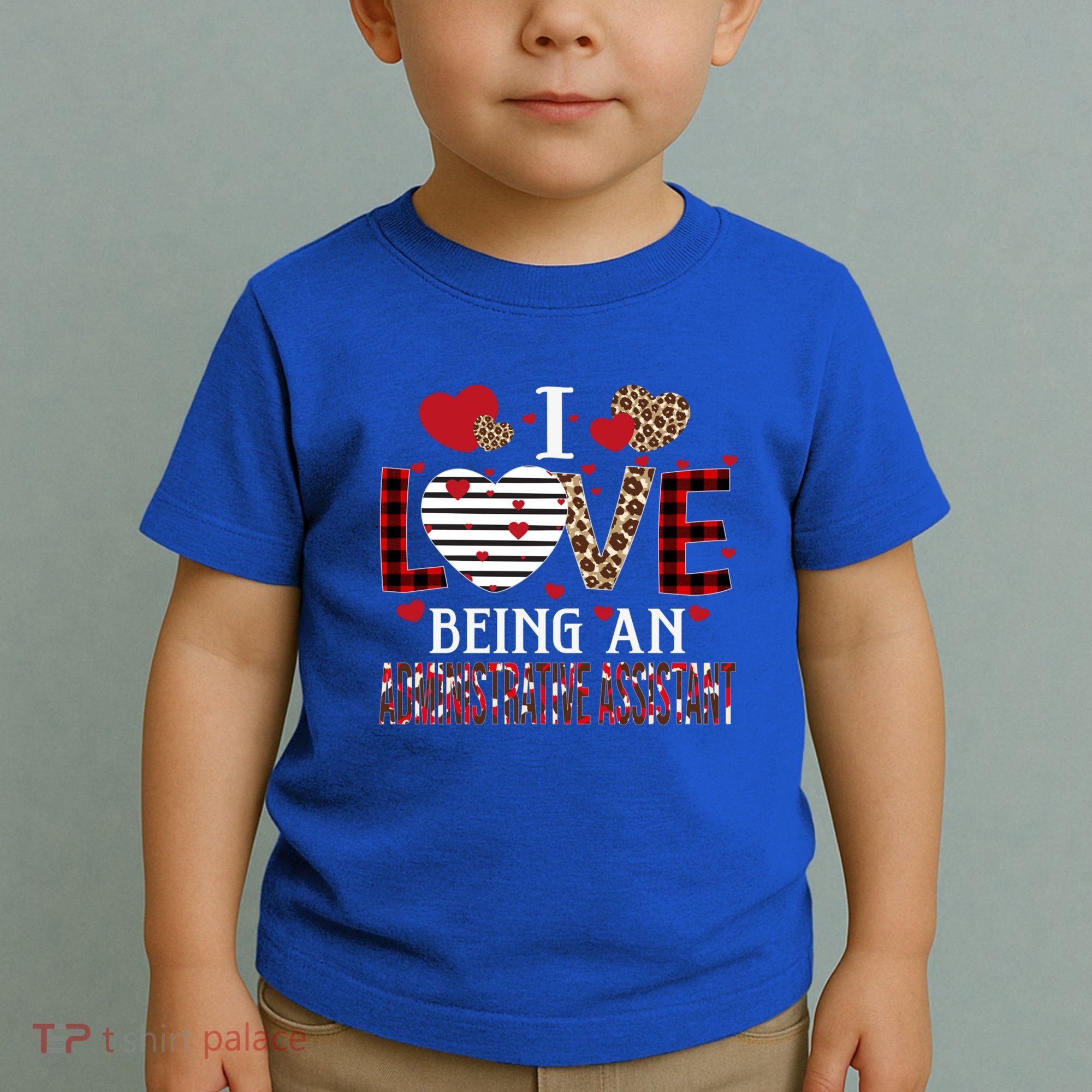 I Love Being An Administrative Assistant Red Plaid Gift Toddler T-Shirt
