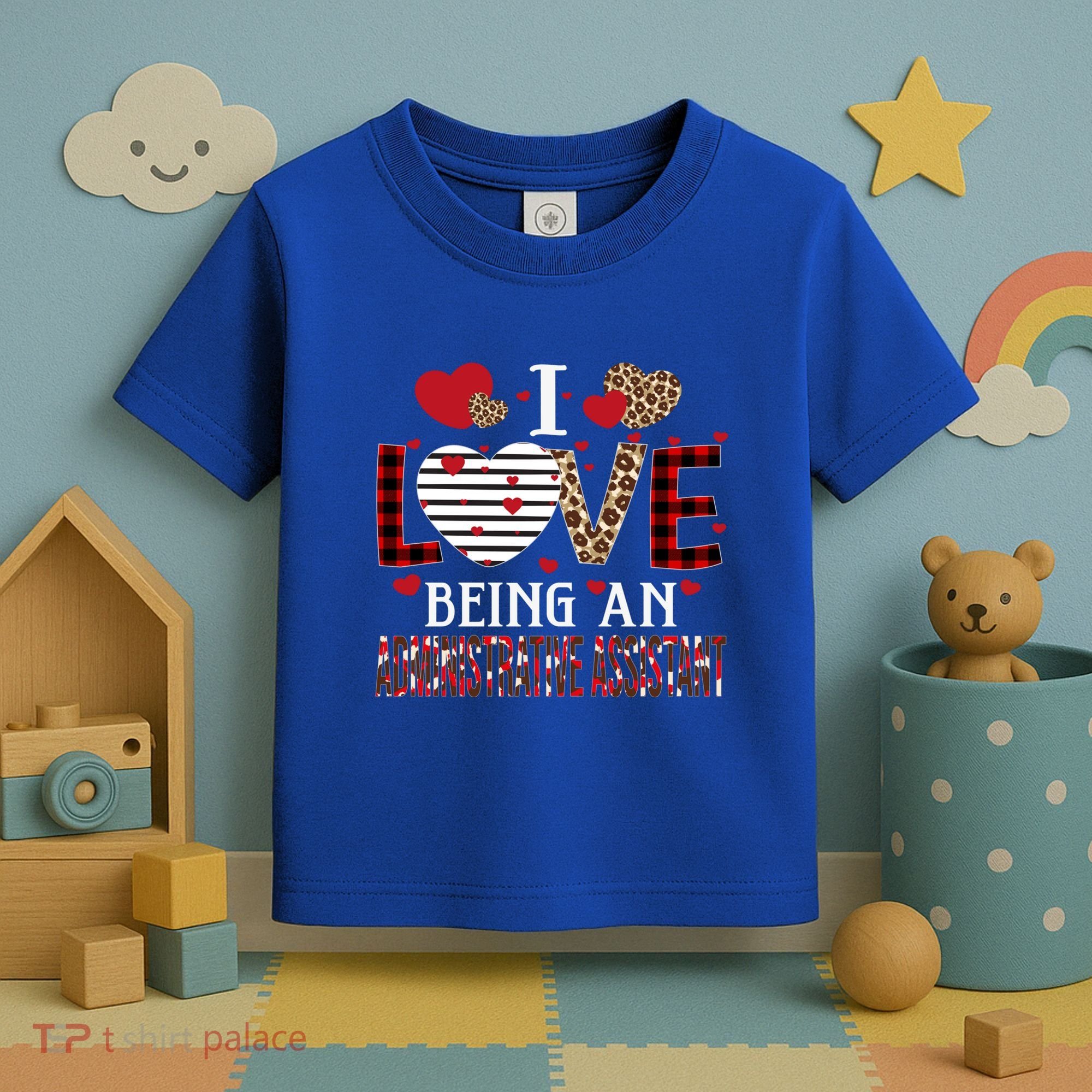 I Love Being An Administrative Assistant Red Plaid Gift Toddler T-Shirt