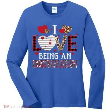 I Love Being An Administrative Assistant Red Plaid Gift Women's Long Sleeve Shirt