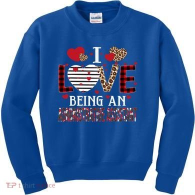I Love Being An Administrative Assistant Red Plaid Gift Kids Sweatshirt