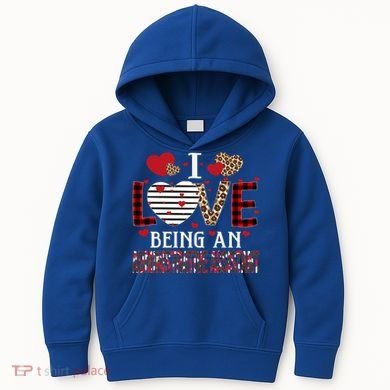 I Love Being An Administrative Assistant Red Plaid Gift Kids Hoodie