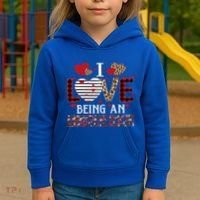 I Love Being An Administrative Assistant Red Plaid Gift Kids Hoodie thumb 3