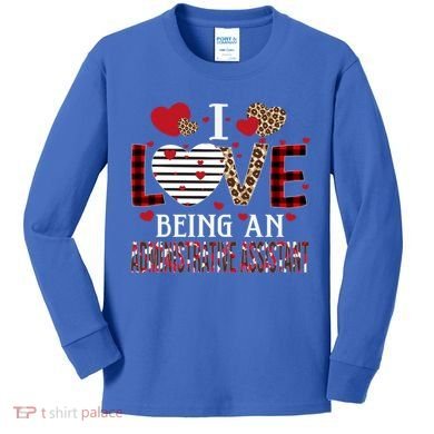 I Love Being An Administrative Assistant Red Plaid Gift Kids Long Sleeve Shirt
