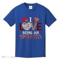 I Love Being An Administrative Assistant Red Plaid Gift Kids T-Shirt thumb 0