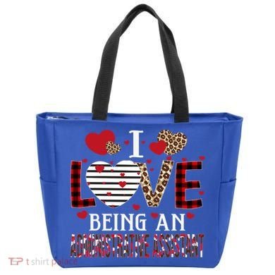 I Love Being An Administrative Assistant Red Plaid Gift Tote Bag