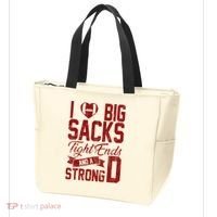 I Love Big Sacks Tight End And A Strong D Funny Sport Tote Bag thumb 3
