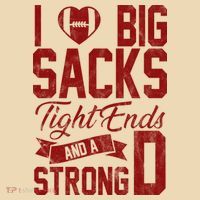 I Love Big Sacks Tight End And A Strong D Funny Sport Tote Bag thumb 4