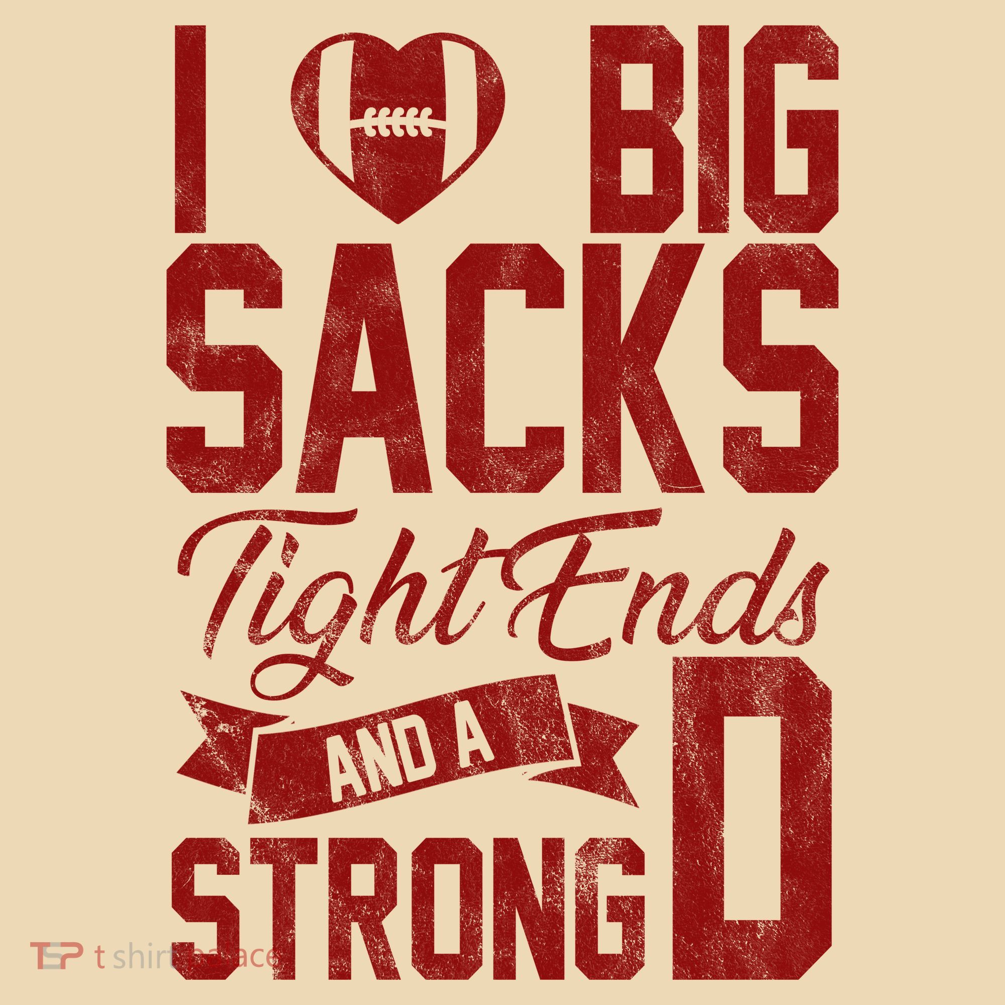 I Love Big Sacks Tight End And A Strong D Funny Sport Tote Bag
