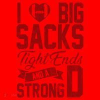 I Love Big Sacks Tight End And A Strong D Funny Sport Santa Hat thumb 1