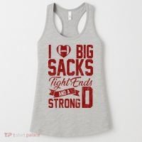 I Love Big Sacks Tight End And A Strong D Funny Sport Women's Tank Top thumb 0