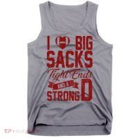I Love Big Sacks Tight End And A Strong D Funny Sport Tank Top thumb 0