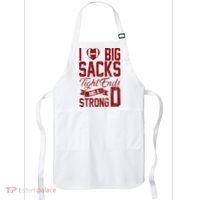 I Love Big Sacks Tight End And A Strong D Funny Sport Apron thumb 0