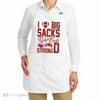 I Love Big Sacks Tight End And A Strong D Funny Sport Apron thumb 2
