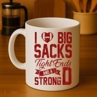 I Love Big Sacks Tight End And A Strong D Funny Sport Coffee Mug thumb 4
