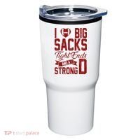 I Love Big Sacks Tight End And A Strong D Funny Sport Tumbler thumb 0