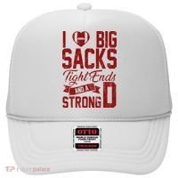 I Love Big Sacks Tight End And A Strong D Funny Sport Hat thumb 0