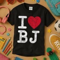 I Love Bj Beijing China Bj Kids T-Shirt thumb 3