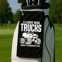 I Like Big Trucks And I Cannot Lie Funny Monster Truck Great Gift Golf Towel thumb 2