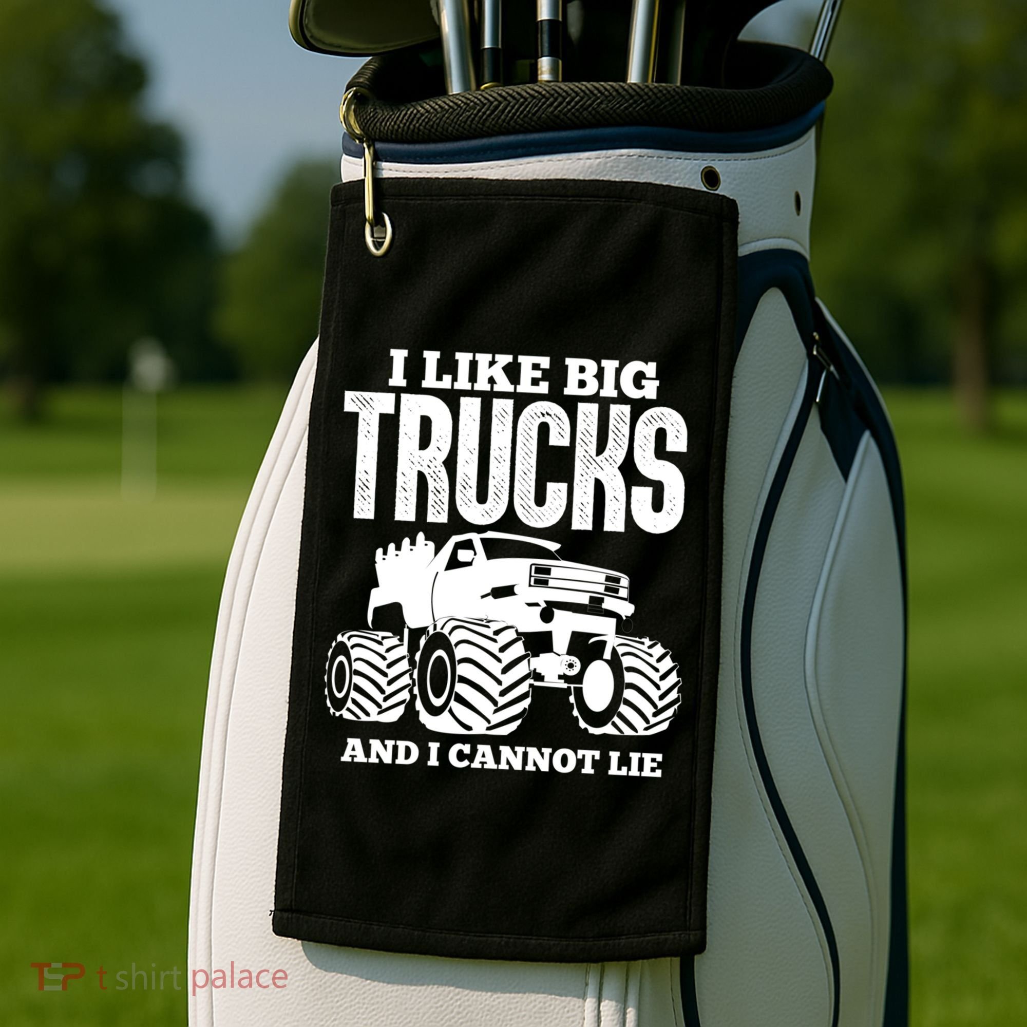 I Like Big Trucks And I Cannot Lie Funny Monster Truck Great Gift Golf Towel
