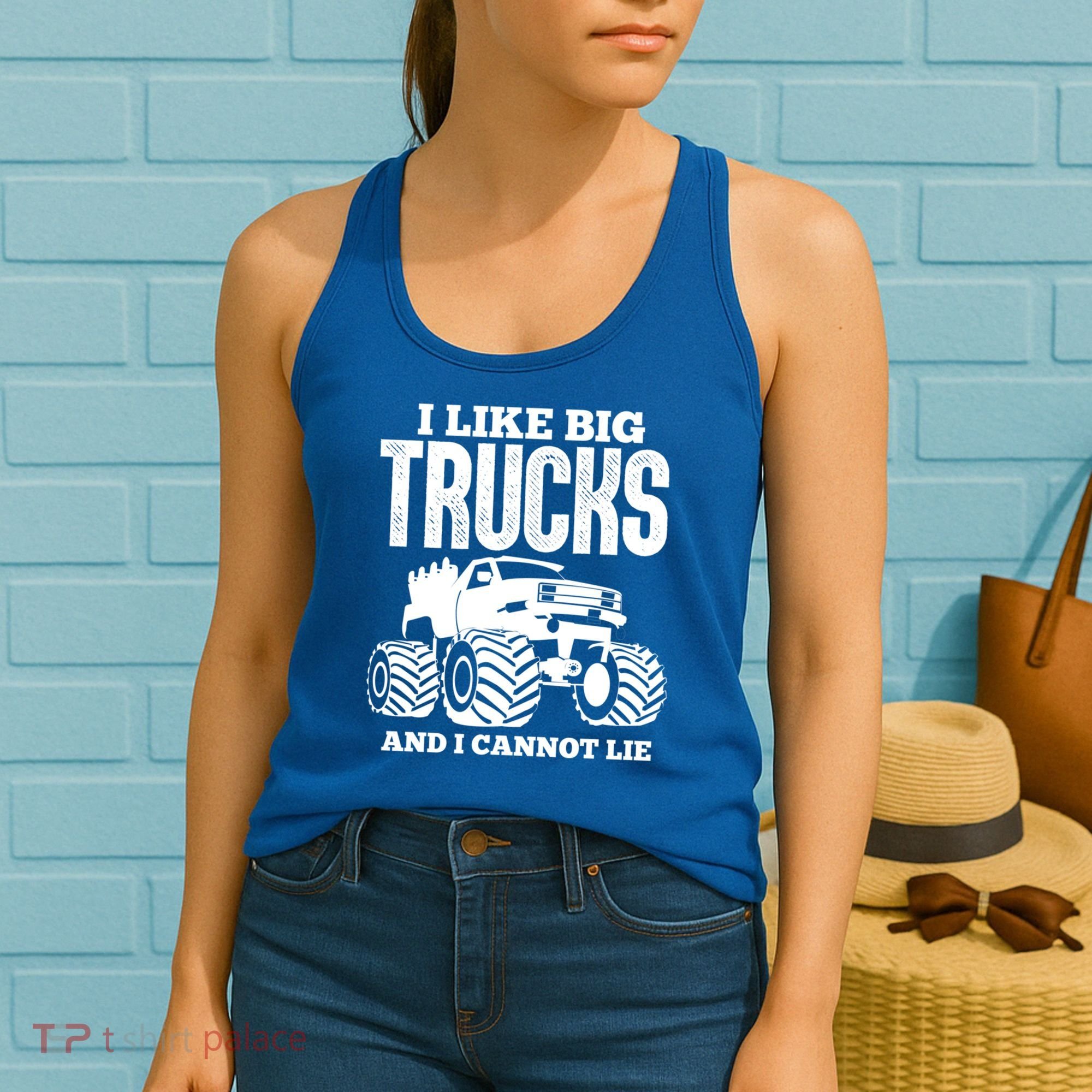 I Like Big Trucks And I Cannot Lie Funny Monster Truck Great Gift Women's Tank Top