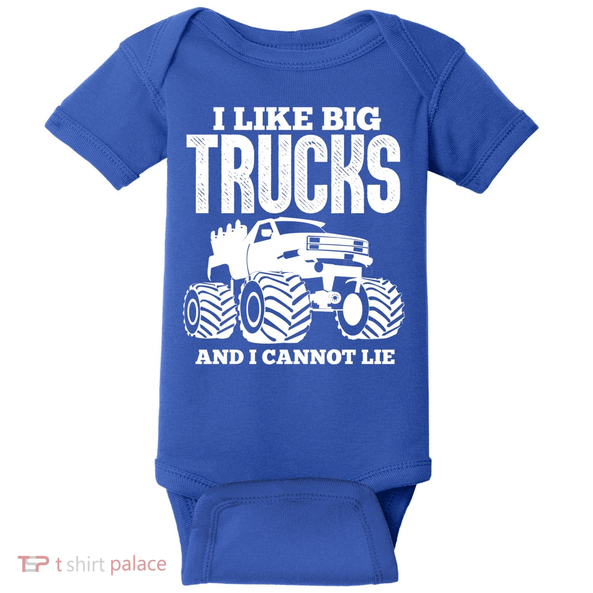 I Like Big Trucks And I Cannot Lie Funny Monster Truck Great Gift Baby Bodysuit