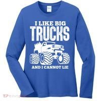 I Like Big Trucks And I Cannot Lie Funny Monster Truck Great Gift Women's Long Sleeve Shirt thumb 0