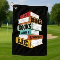 I Like Big Books And I Cannot Lie Librarian Book Reader Golf Towel thumb 1