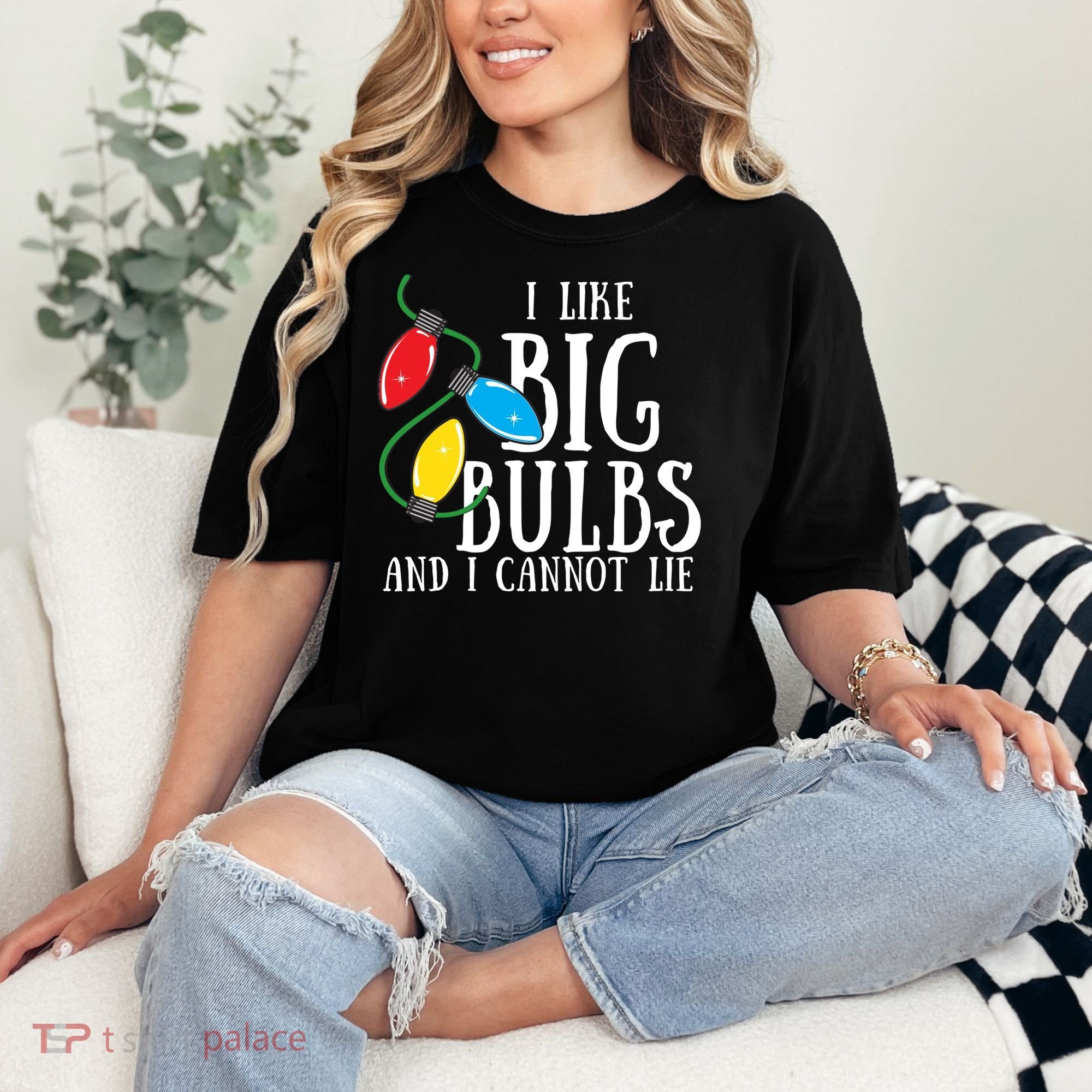I Like Big Bulbs And I Cannot Lie Funny Christmas Gift Comfort Colors T-Shirt