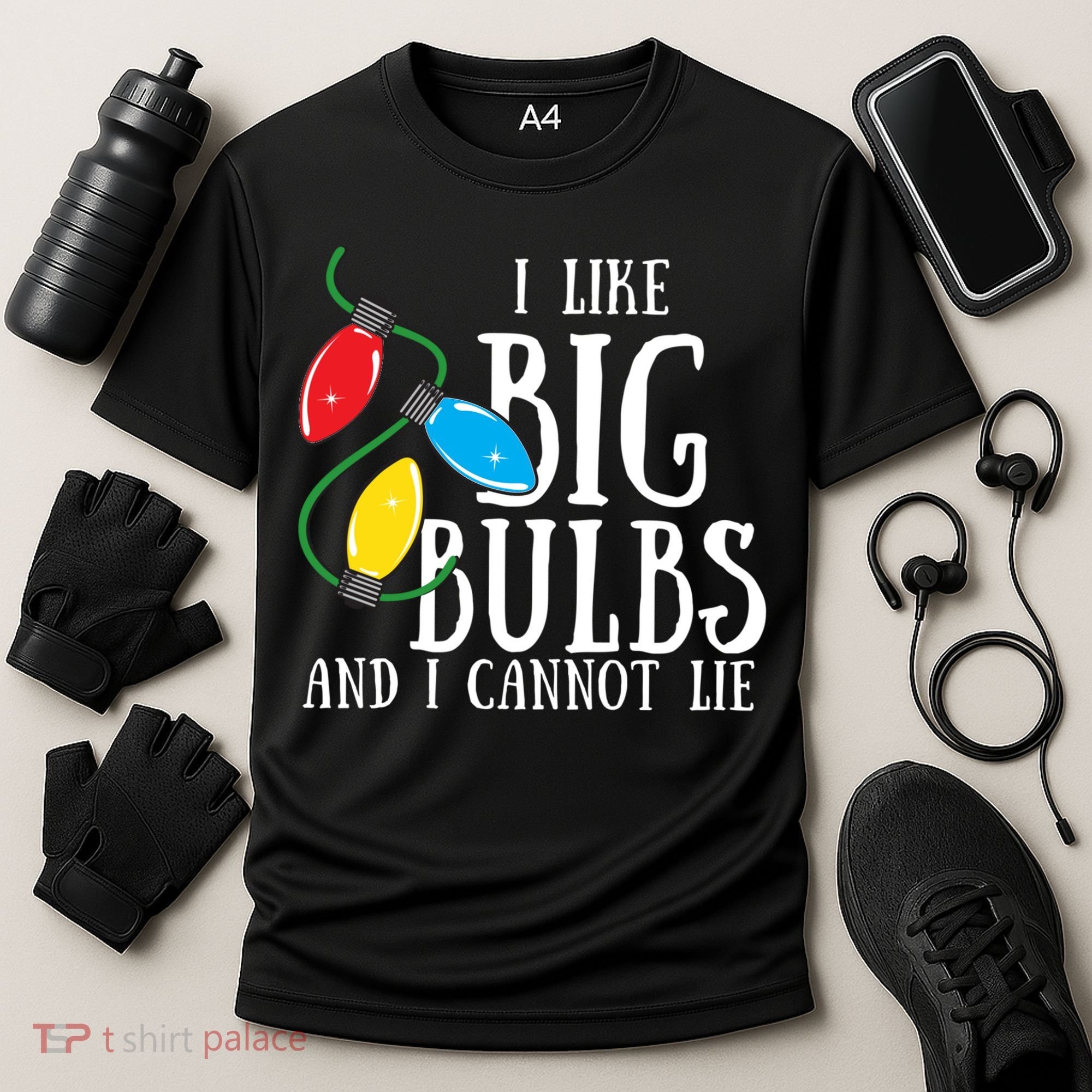 I Like Big Bulbs And I Cannot Lie Funny Christmas Gift Cooling Performance Crew T-Shirt