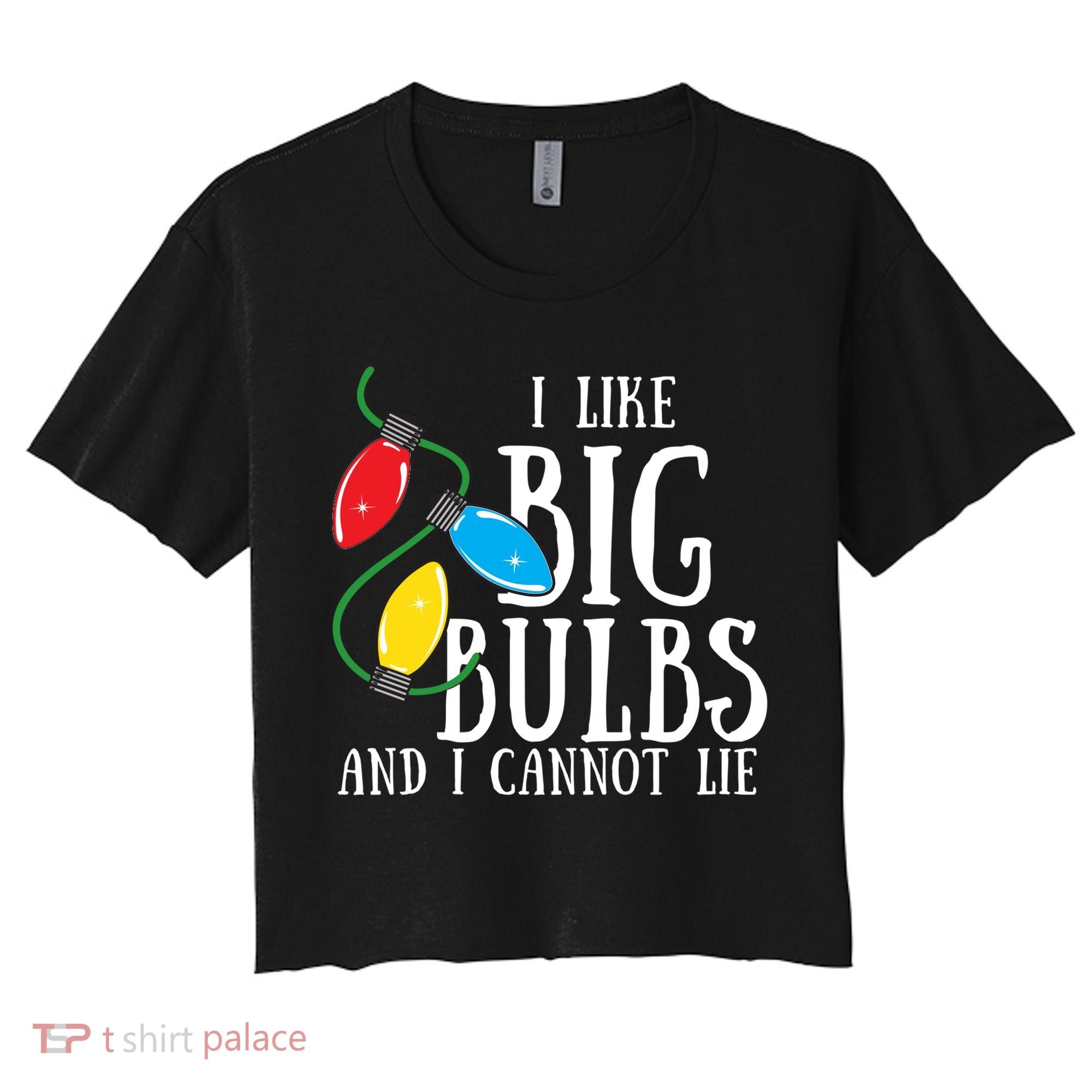 I Like Big Bulbs And I Cannot Lie Funny Christmas Gift Women's Crop Top Tee