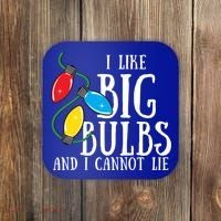 I Like Big Bulbs And I Cannot Lie Funny Christmas Gift Coaster thumb 0