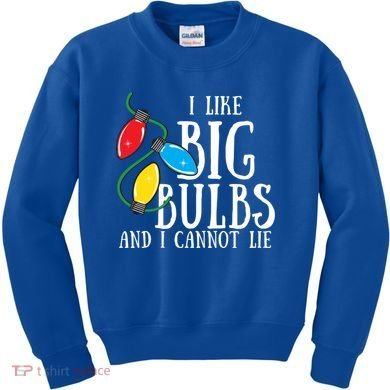 I Like Big Bulbs And I Cannot Lie Funny Christmas Gift Kids Sweatshirt