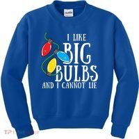 I Like Big Bulbs And I Cannot Lie Funny Christmas Gift Kids Sweatshirt thumb 0