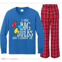 I Like Big Bulbs And I Cannot Lie Funny Christmas Gift Kids Long Sleeve Plaid Pajama Set thumb 0