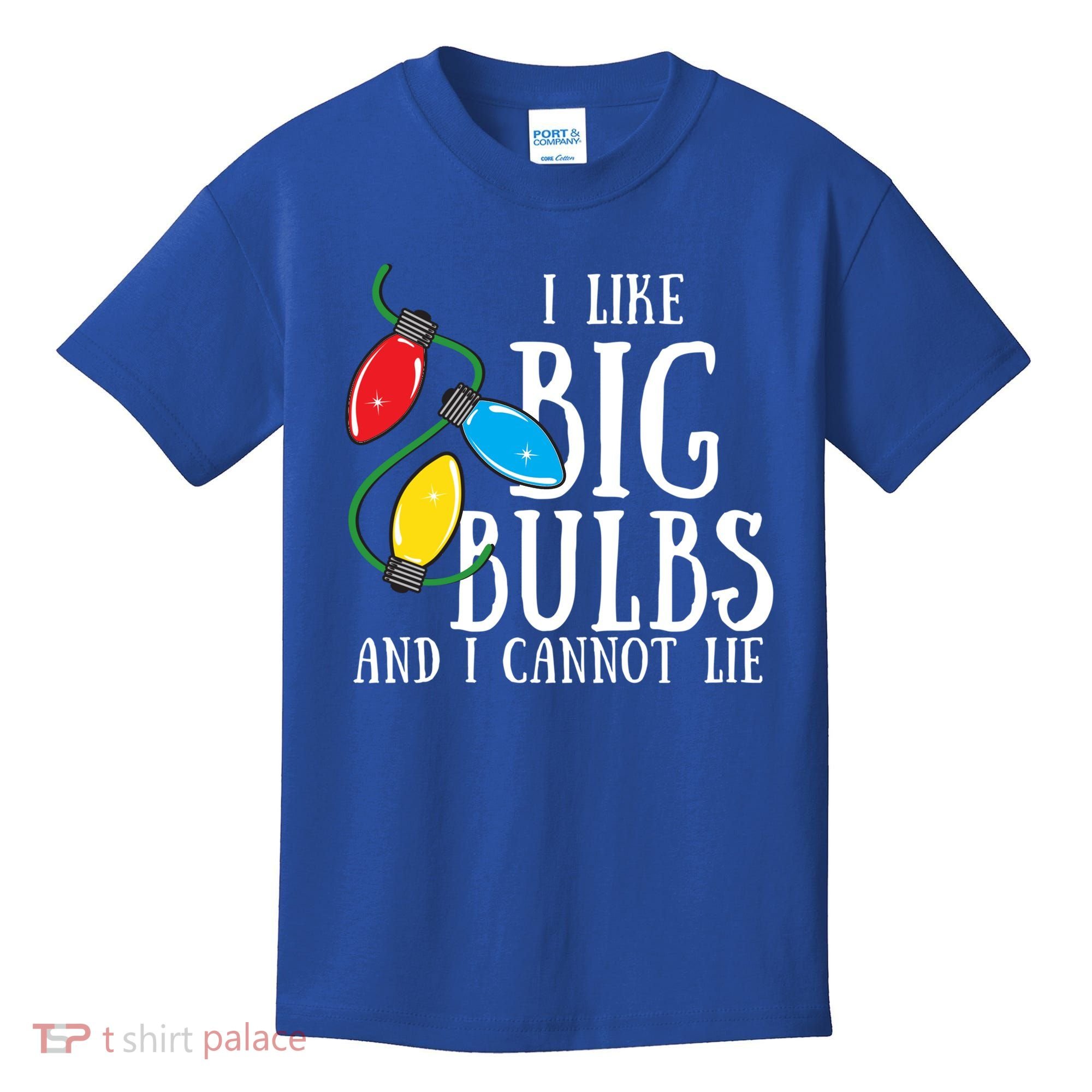 I Like Big Bulbs And I Cannot Lie Funny Christmas Gift Kids T-Shirt