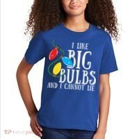 I Like Big Bulbs And I Cannot Lie Funny Christmas Gift Kids T-Shirt thumb 2