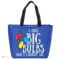 I Like Big Bulbs And I Cannot Lie Funny Christmas Gift Tote Bag thumb 0