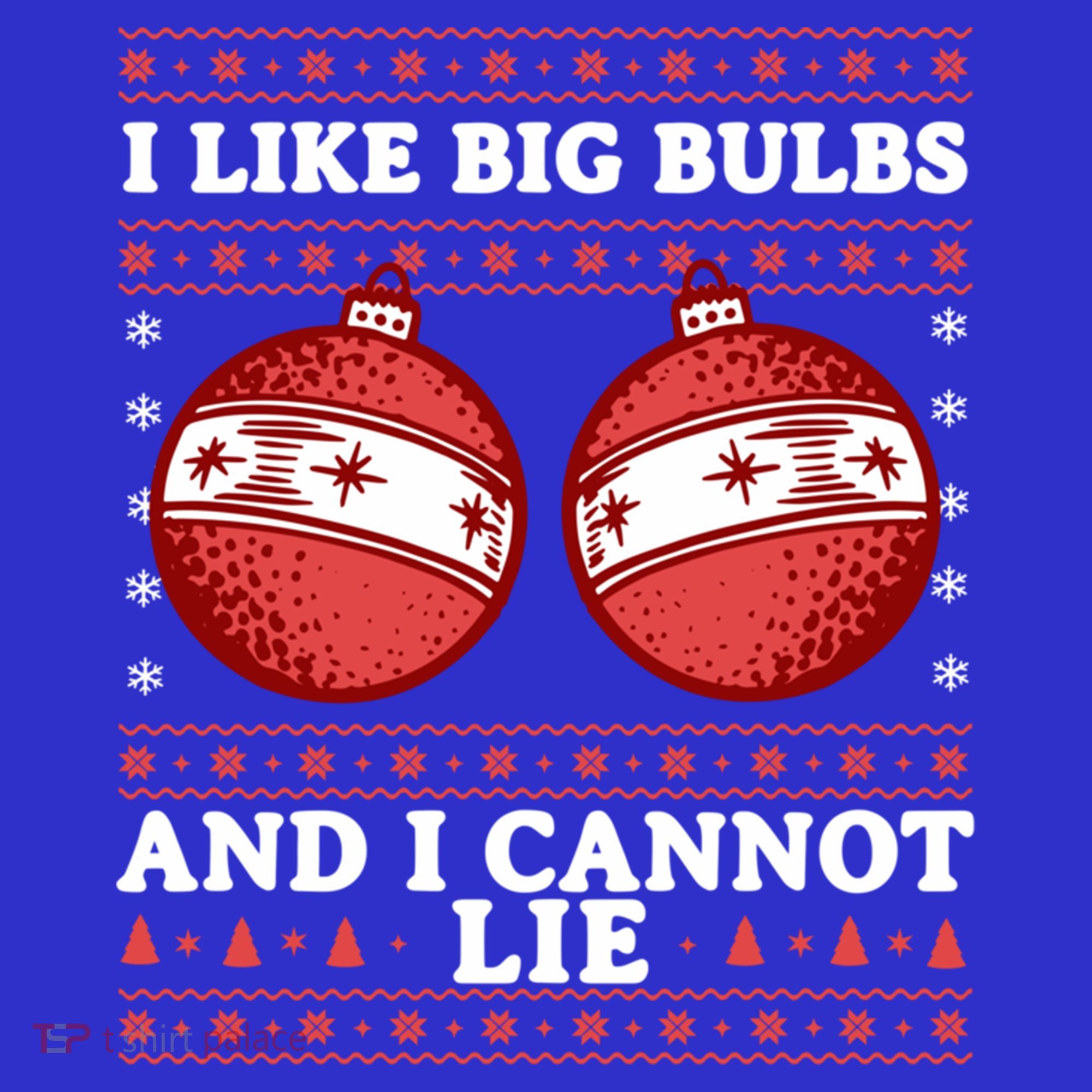 I Like Big Bulbs And I Cannot Lie Ugly Christmas Sweater Gift T-Shirt