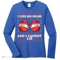 I Like Big Bulbs And I Cannot Lie Ugly Christmas Sweater Gift Women's Long Sleeve Shirt thumb 0