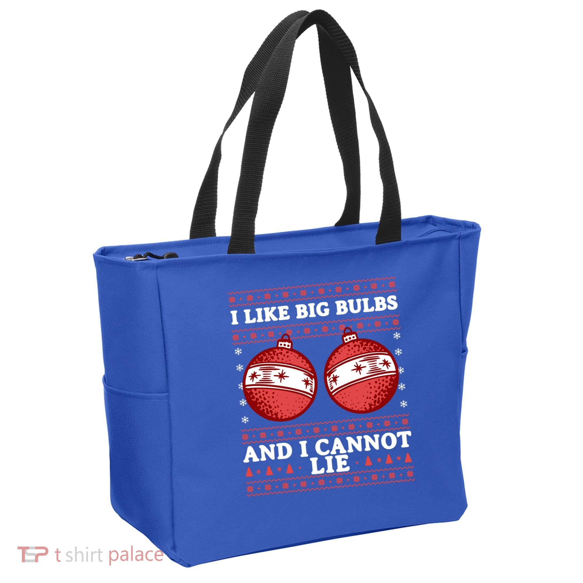 I Like Big Bulbs And I Cannot Lie Ugly Christmas Sweater Gift Tote Bag