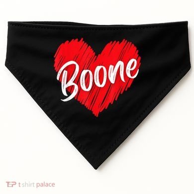 I Love Boone Heart Personalized Name Boone USA-Made Doggie Bandana
