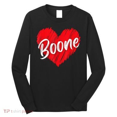 I Love Boone Heart Personalized Name Boone Long Sleeve Shirt