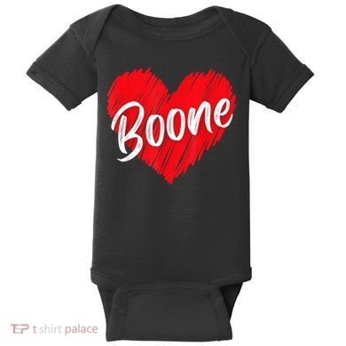 I Love Boone Heart Personalized Name Boone Baby Bodysuit